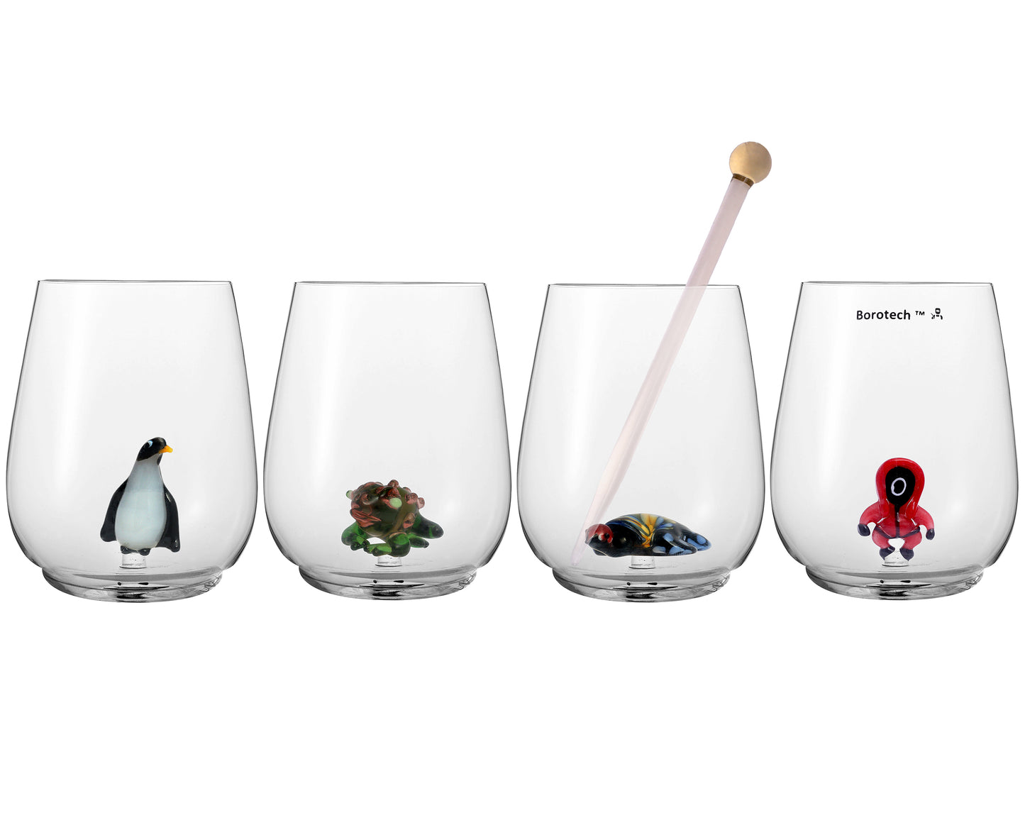 character stemless wine glass