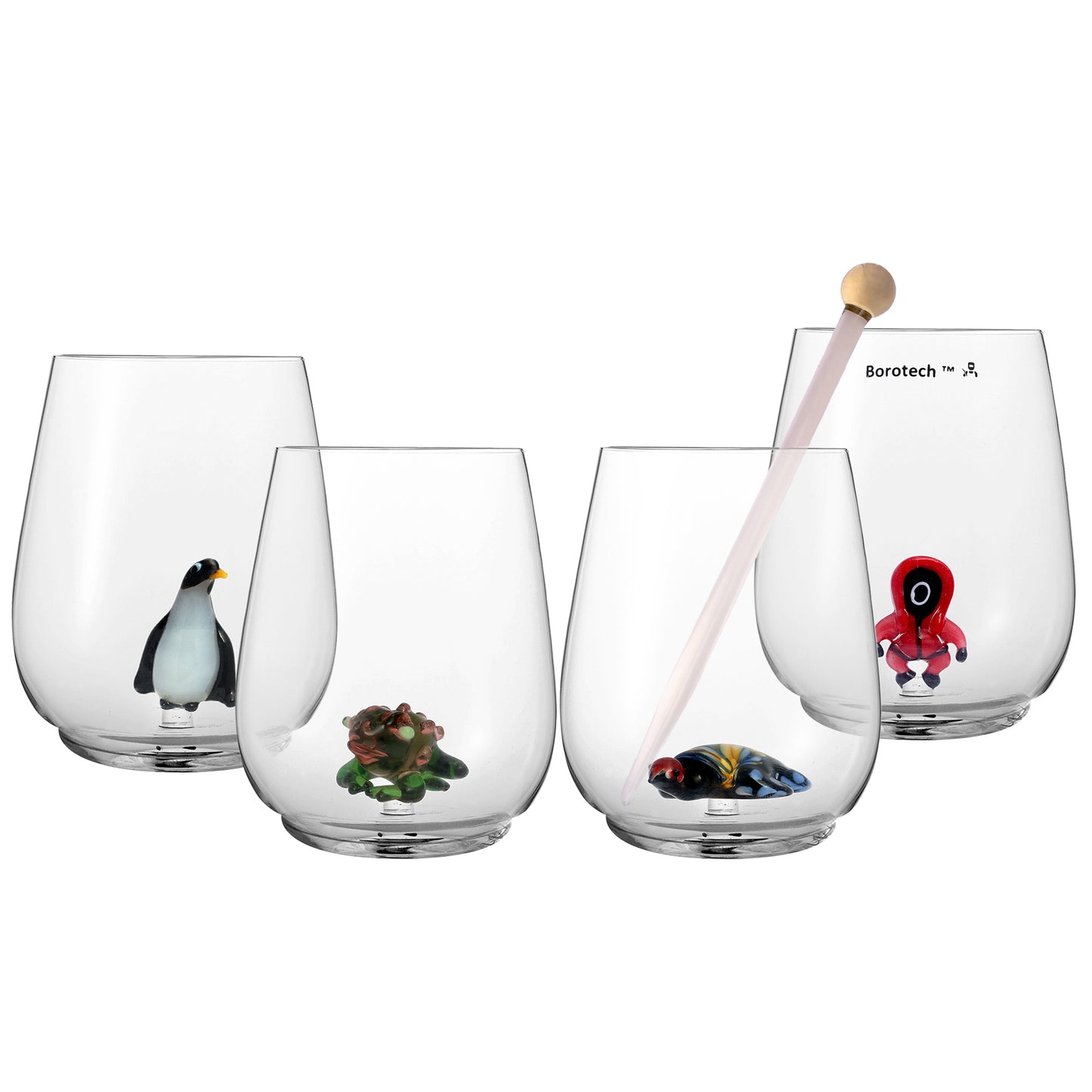 character stemless wine glass