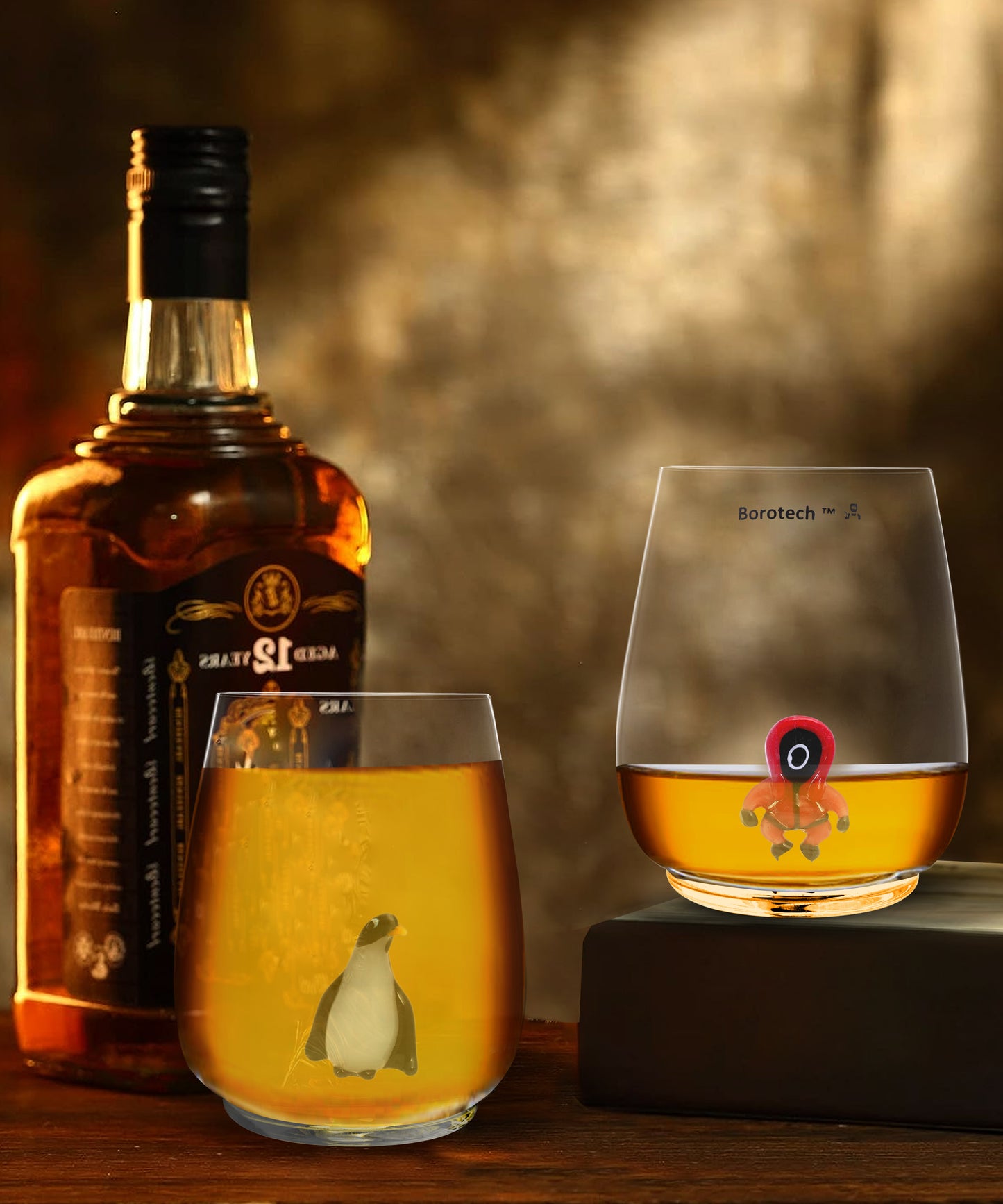 character stemless wine glass