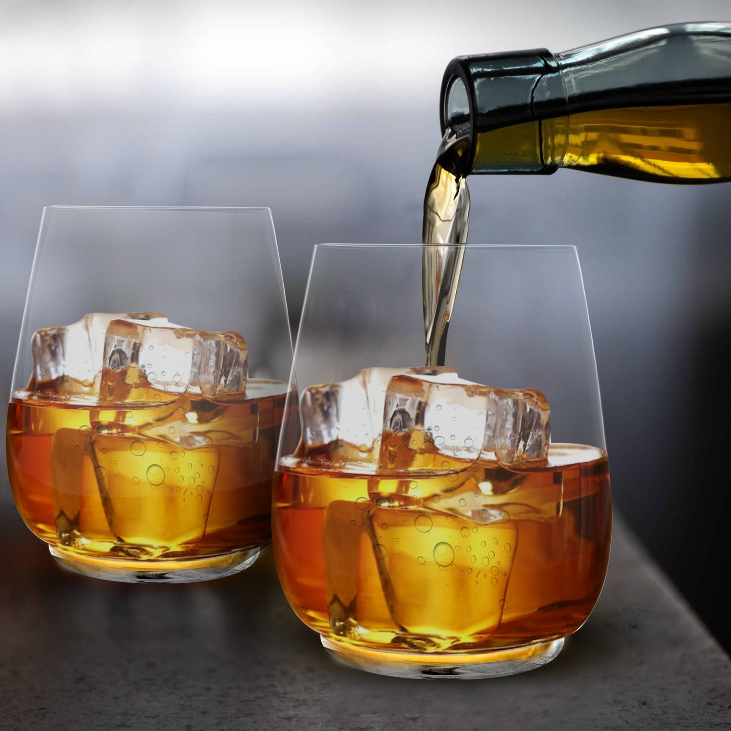 plain stemless wine glass