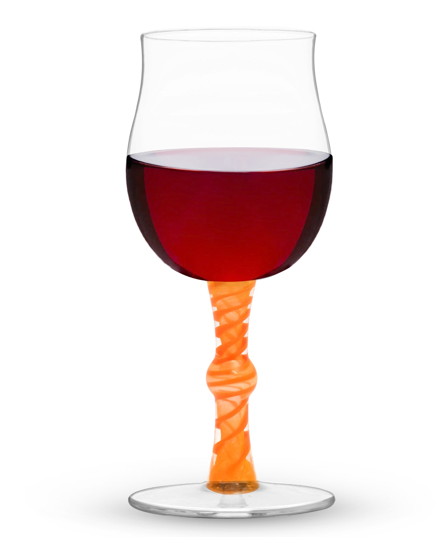 twisted frit wine glass