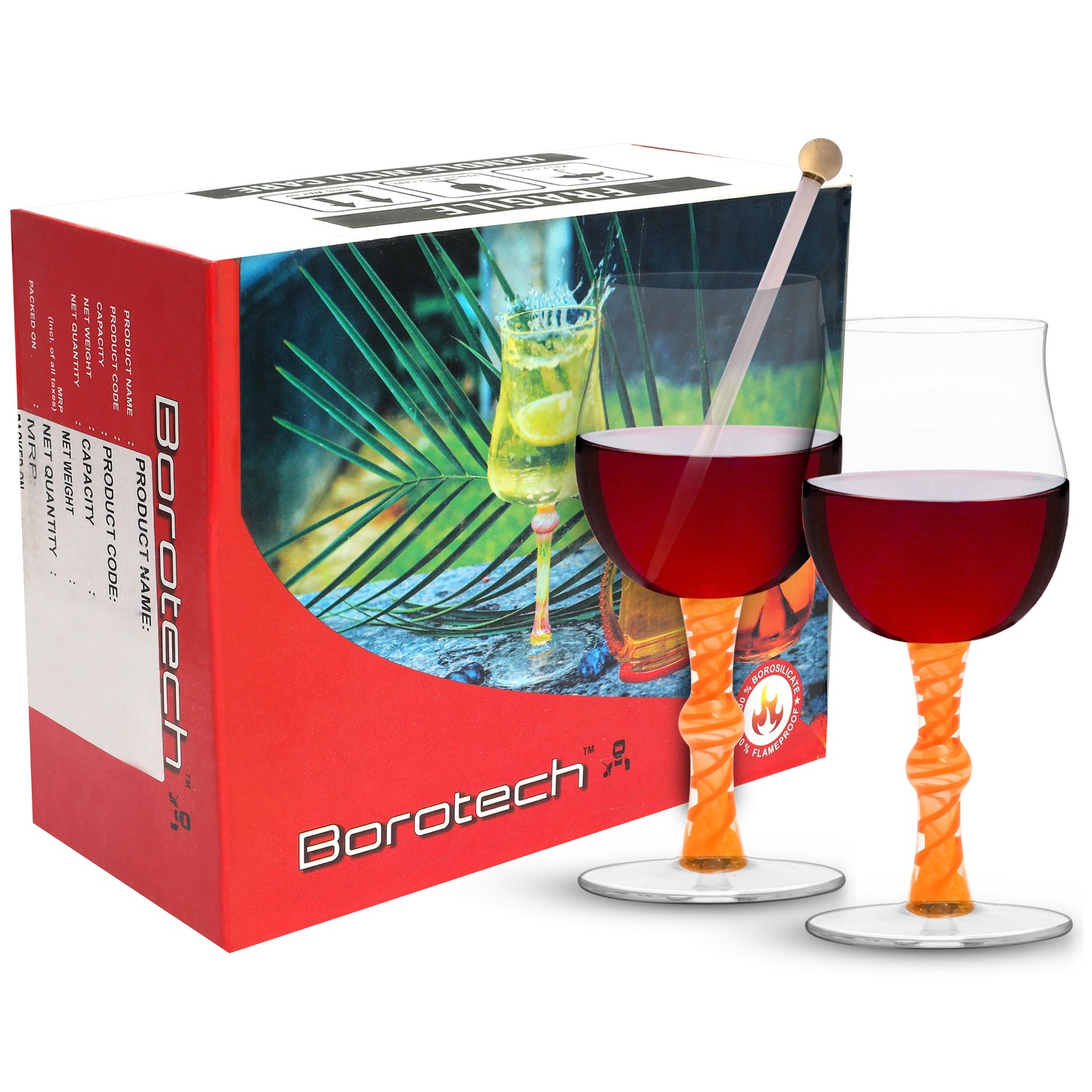twisted frit wine glass