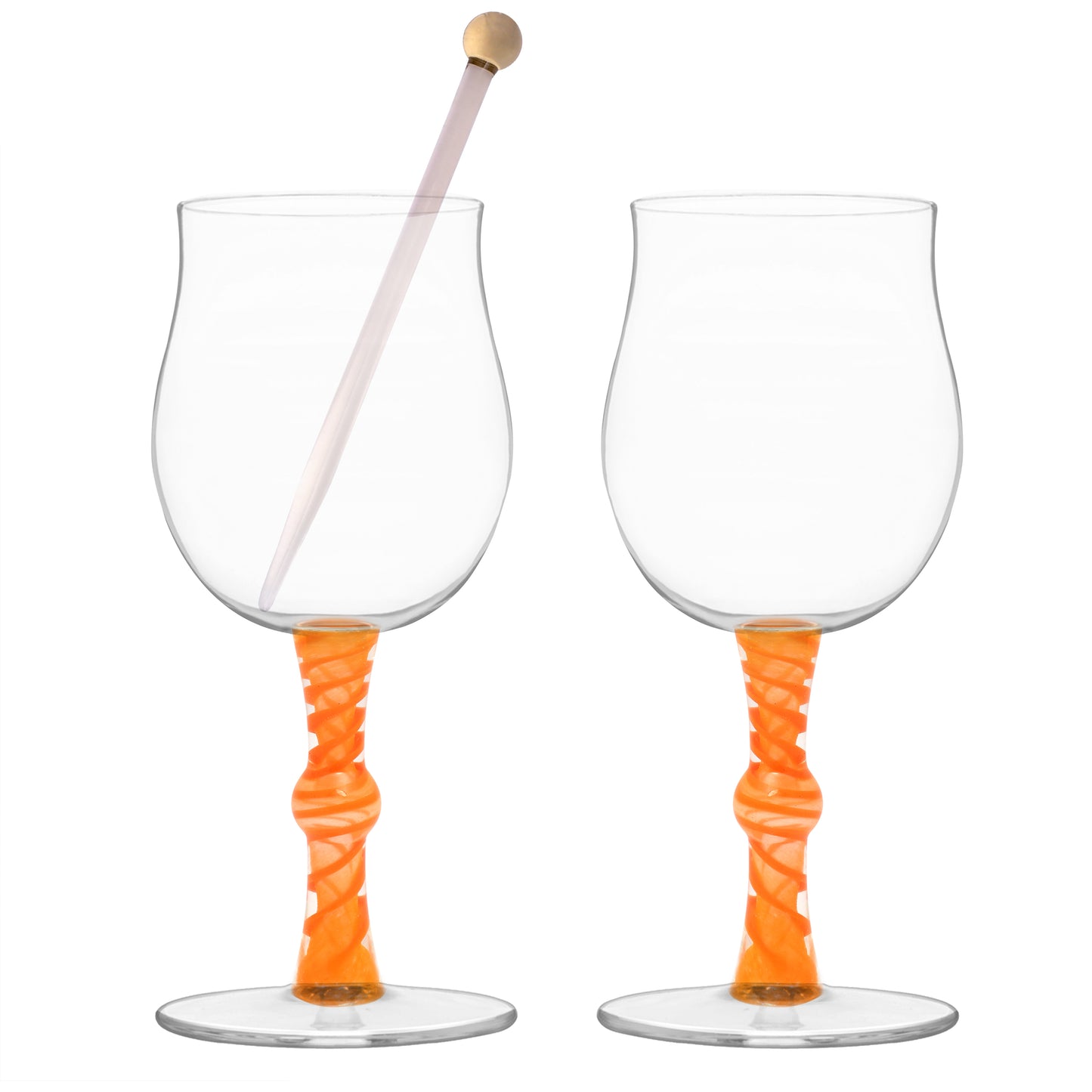 twisted frit wine glass