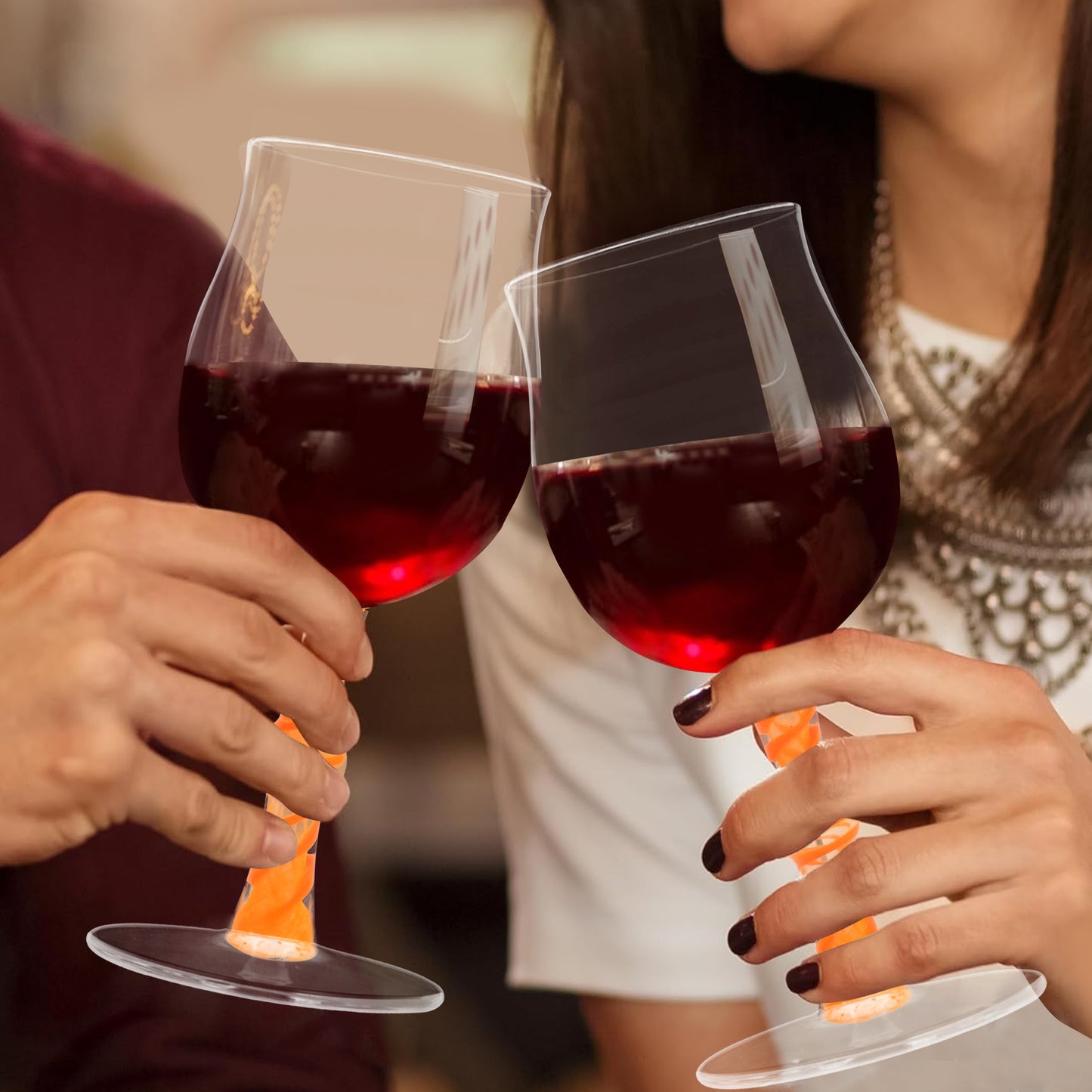 twisted frit wine glass