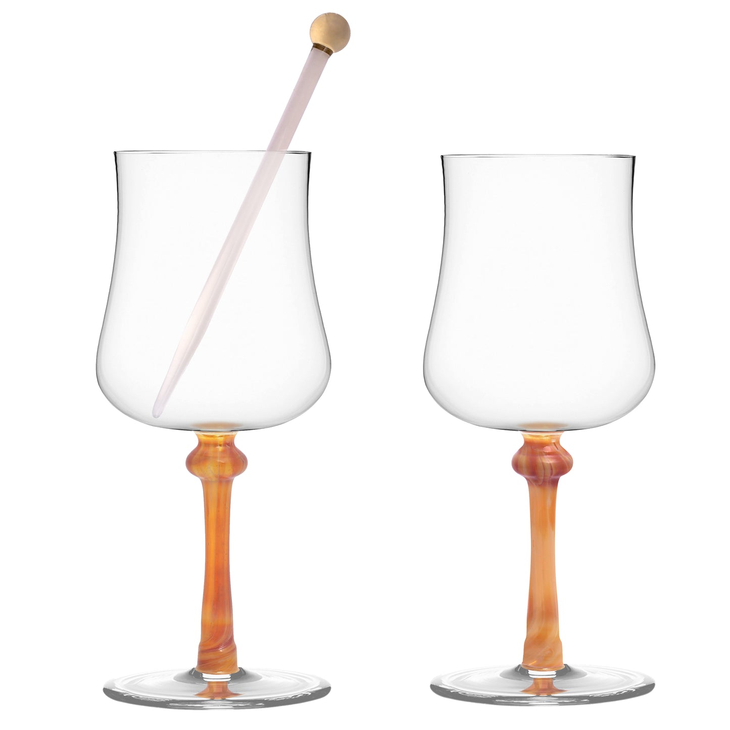 color shaded stem wine glass