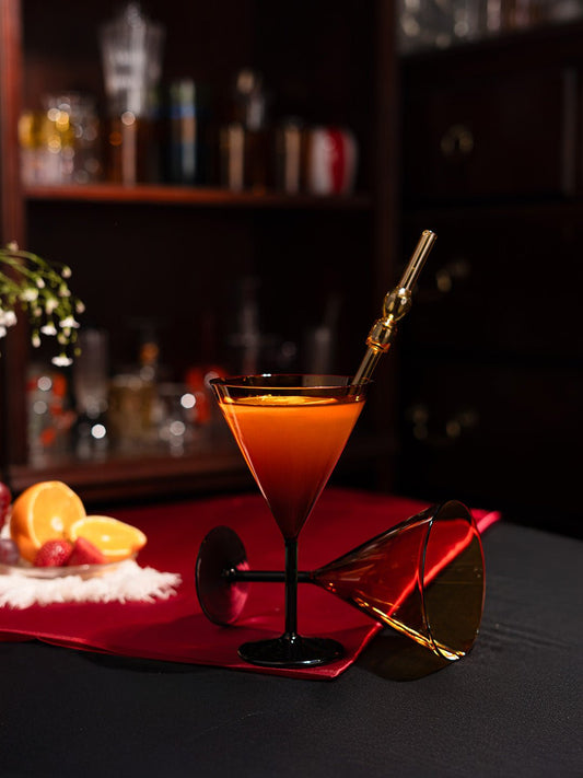 Aurora Flame Martini Glass - Borotechheight : 175 mm diameter: 100 mm ml capacity : 240 ml4AmberG 63B amber