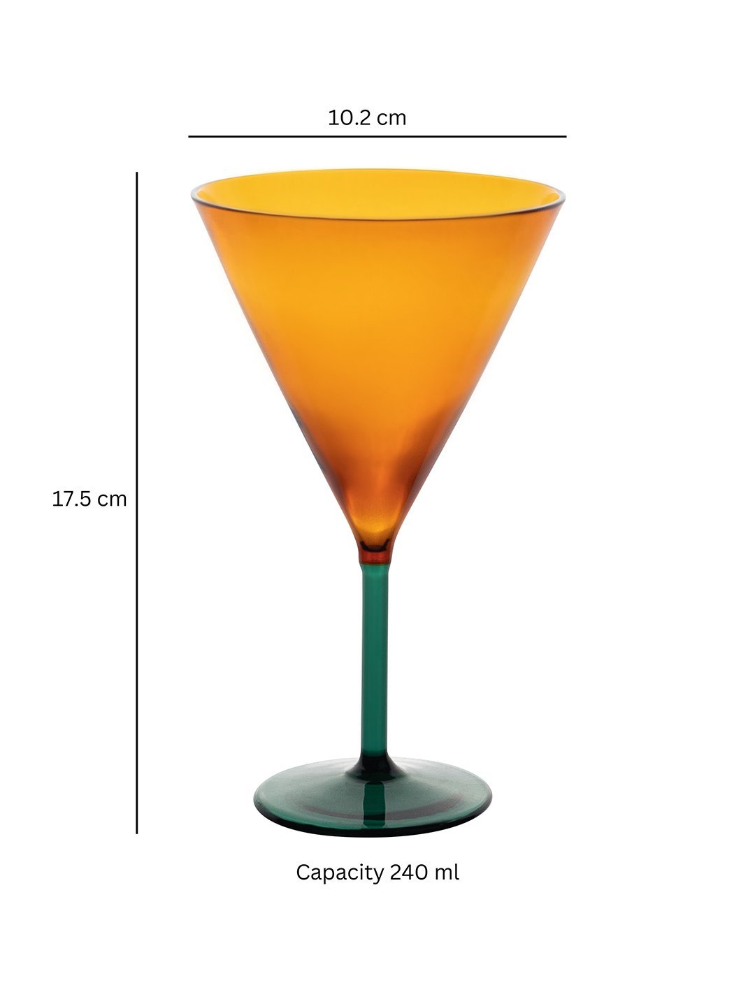 Aurora Flame Martini Glass - Borotechheight : 175 mm diameter: 100 mm ml capacity : 240 ml4AmberG 63B amber