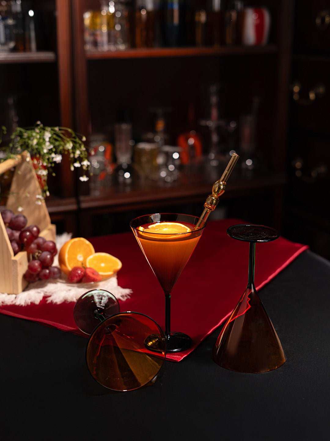 Aurora Flame Martini Glass - Borotechheight : 175 mm diameter: 100 mm ml capacity : 240 ml4AmberG 63B amber