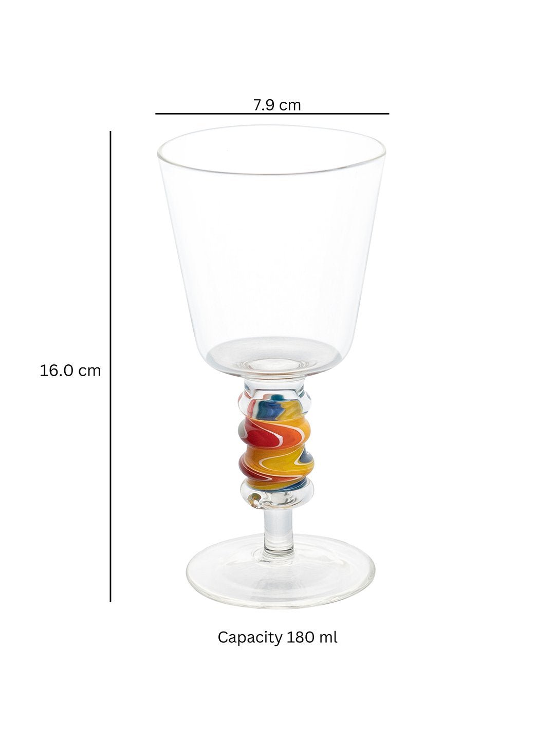 Aurora Wigwag Wine Goblet - Borotechheight : 160 mm diameter: 80 mm ml capacity : 180 ml4TransparentG - 47B clear