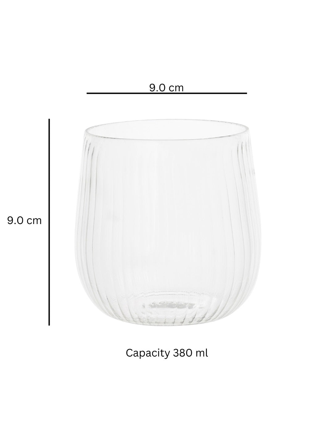 Borosilciate Ribbed Glass Set - Borotechheight : 90 mm diameter: 90 mm ml capacity : 380 ml6TransparentG - 28w clear