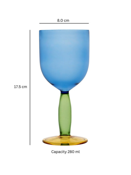 Borosilicate Bubble Stem Wine Goblets - Borotechheight : 175 mm diameter: 80 mm ml capacity : 280 ml2Blue