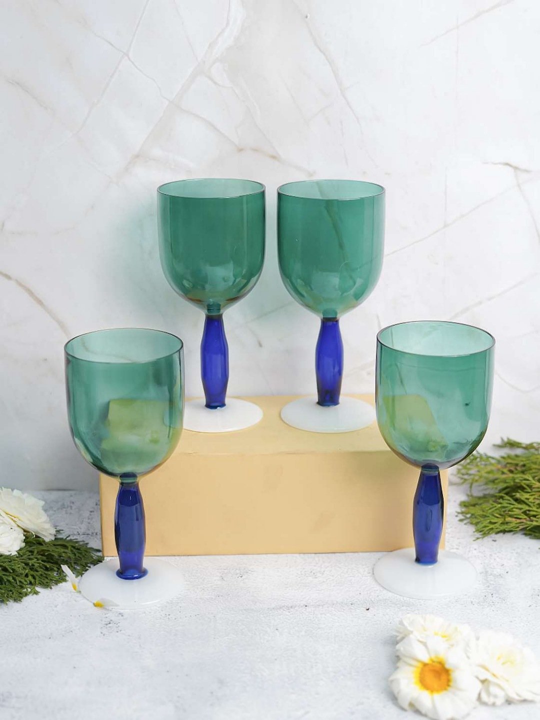 Borosilicate Bubble Stem Wine Goblets - Borotechheight : 175 mm diameter: 80 mm ml capacity : 280 ml4Sea green