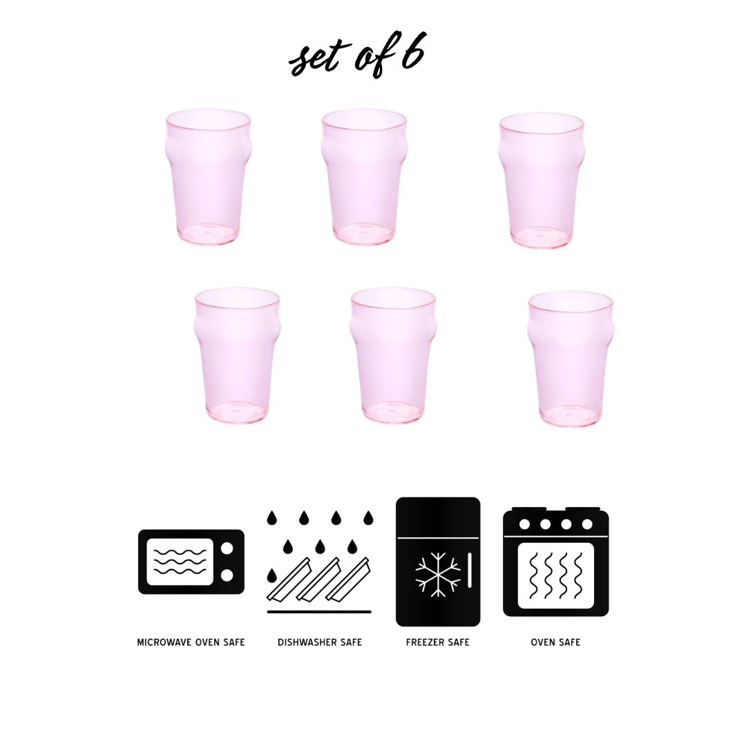 Classic Pint Beer Glass - Borotechheight : 110 mm diameter: 75 mm ml capacity : 290 ml6PinkG - 101B pink