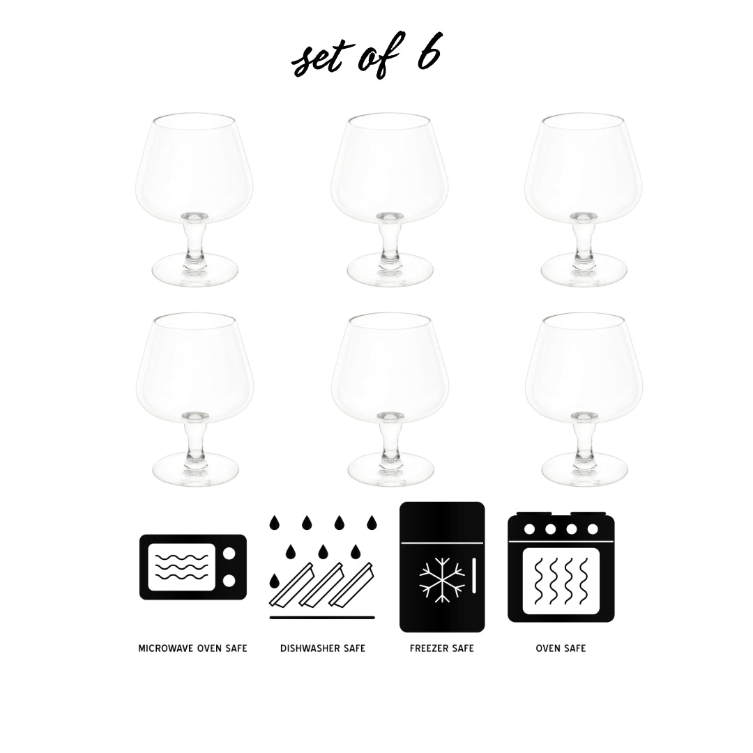 Classic Stemmed Brandy Glass Set - Borotechheight : 120 mm diameter: 92 mm ml capacity : 300 ml6TransparentG 73B clear