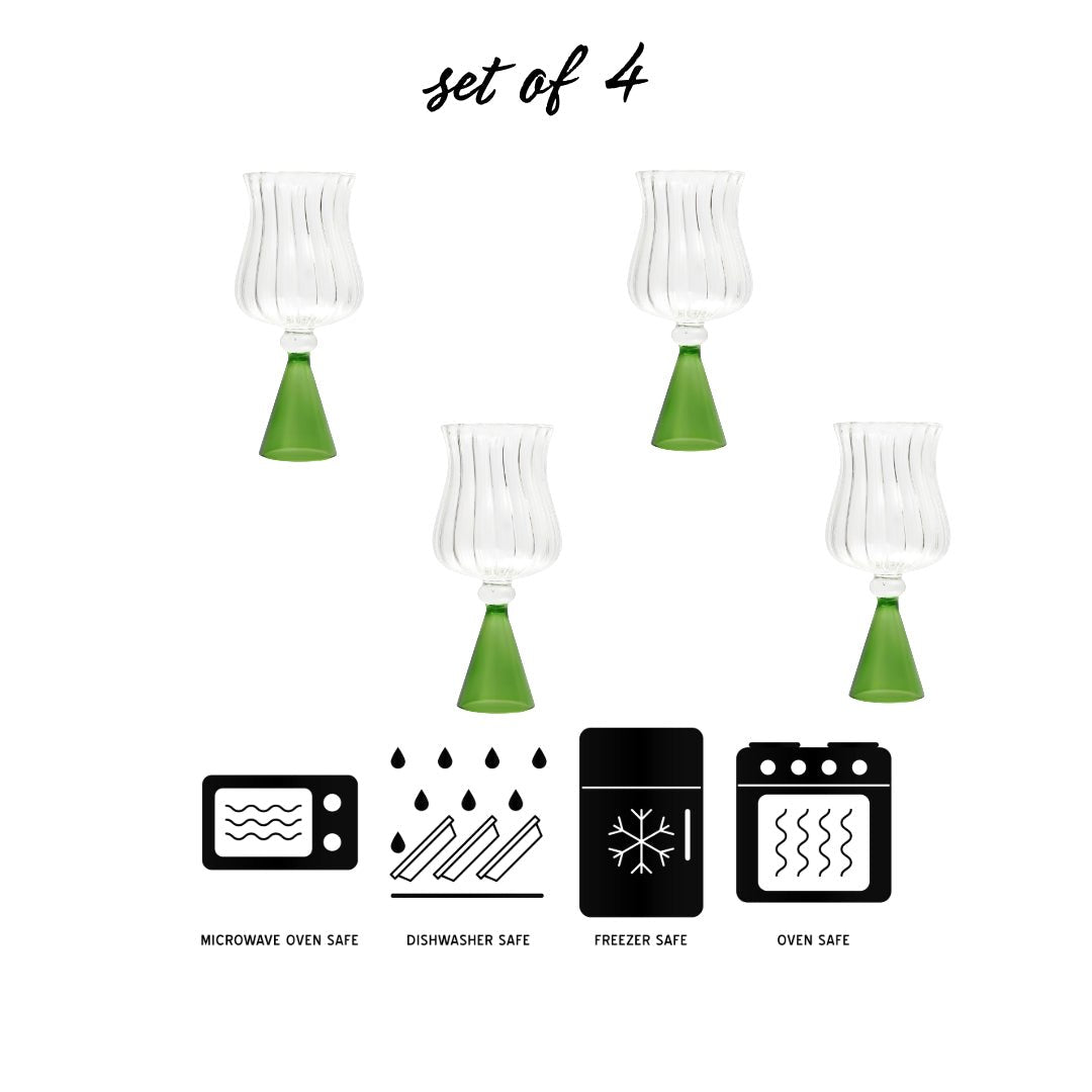 Cone Stem Cocktail Glasses - Borotechheight : 175 mm diameter: 80 mm ml capacity : 260 ml4Green
