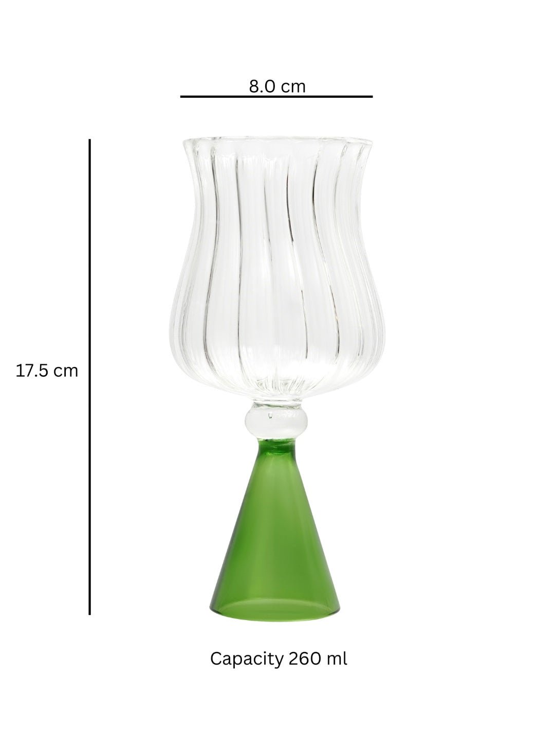 Cone Stem Cocktail Glasses - Borotechheight : 175 mm diameter: 80 mm ml capacity : 260 ml4Green
