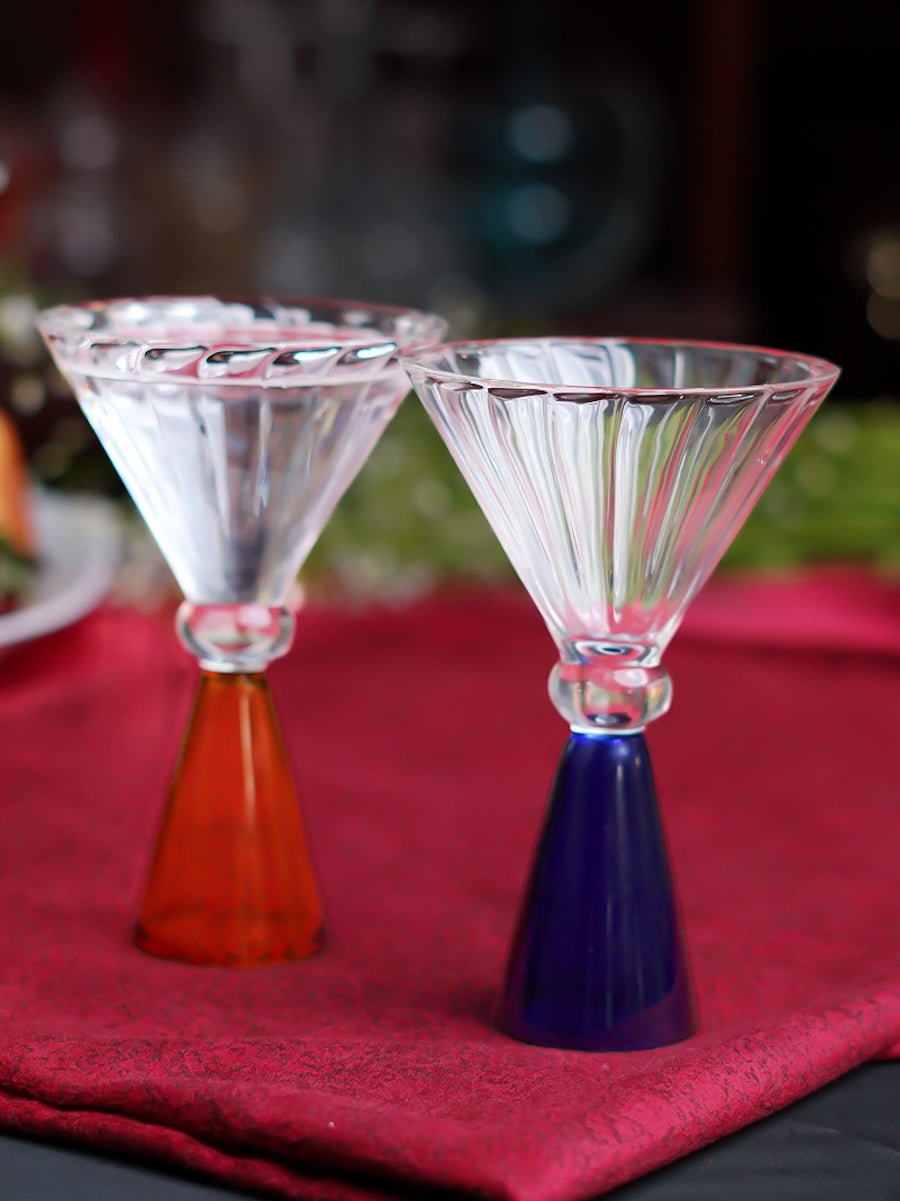 Ribbed Cocktail Glasses with Pyramid Base - Borotechheight : 130 mm diameter: 97 mm ml capacity : 120 ml4BlueG - 166B AMBER