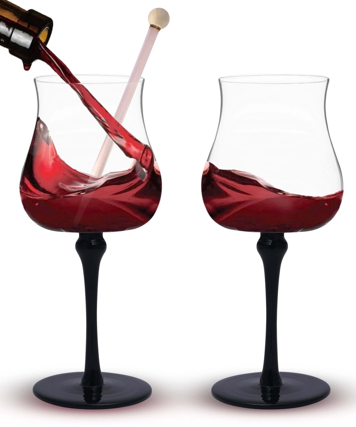 Set of 4 Obsidian Stem Wine Glass Set – Luxe & Timeless - Borotech