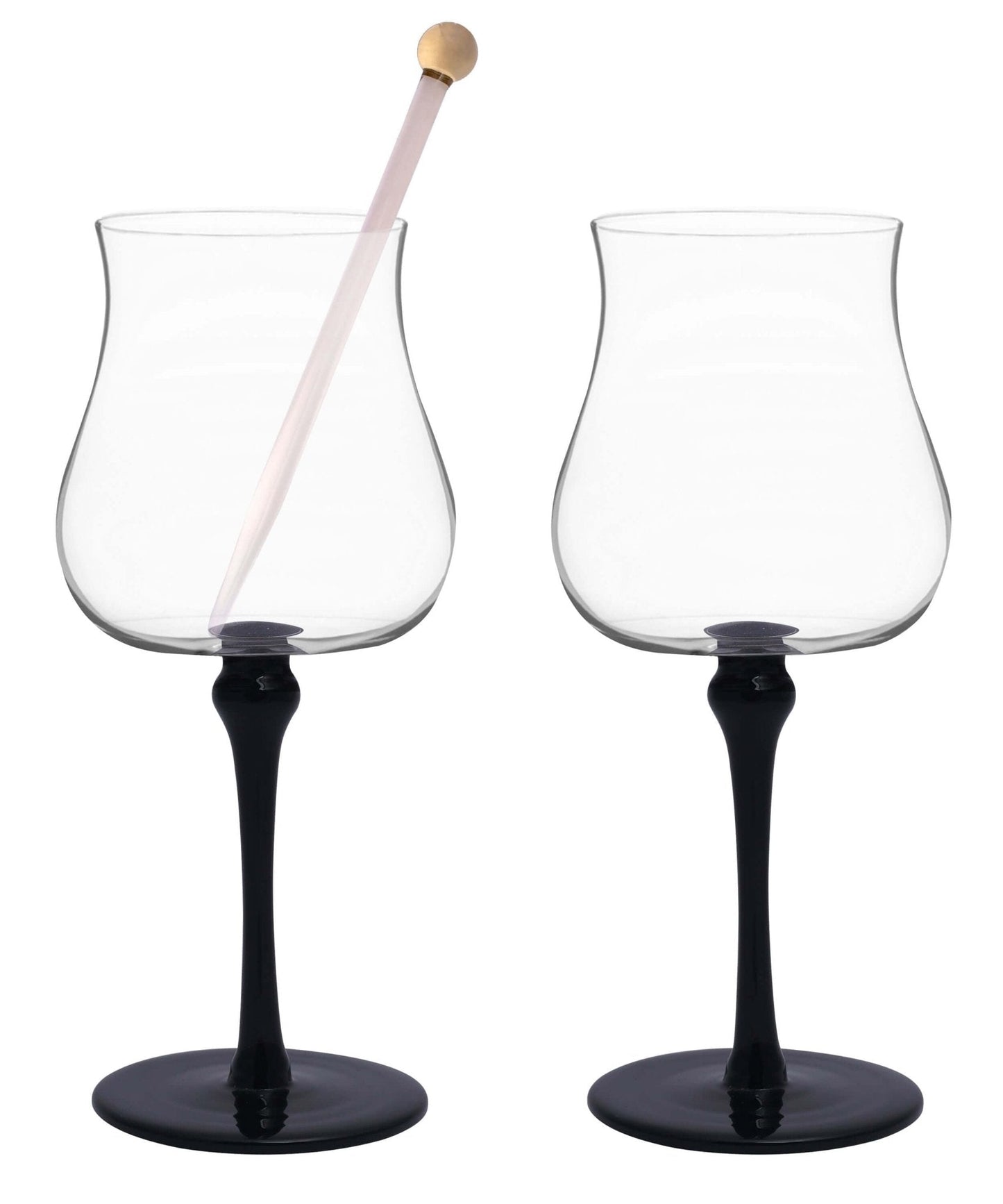 Set of 4 Obsidian Stem Wine Glass Set – Luxe & Timeless - Borotech