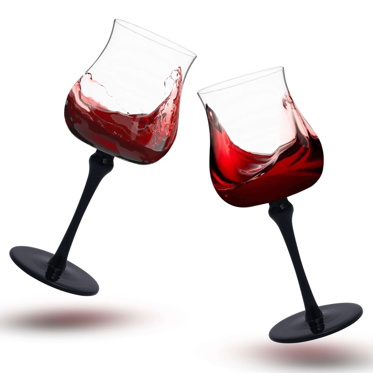 Set of 4 Obsidian Stem Wine Glass Set – Luxe & Timeless - Borotech