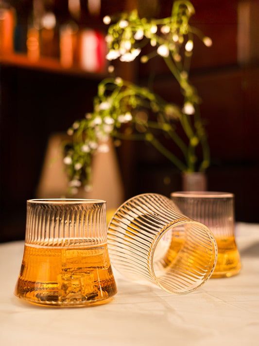 Set Of 6 BorosilicateRipple Cascade Whiskey Glass - Borotech