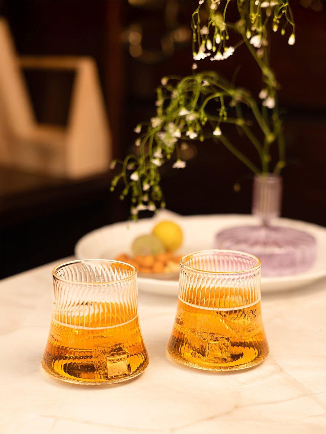 Set Of 6 BorosilicateRipple Cascade Whiskey Glass - Borotech