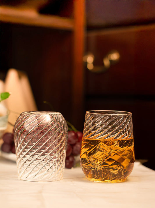 Swirl Aura Glass - Borotechheight : 105mm diameter:85mm ml capacity : 440 ml6TransparentG - 96B clear