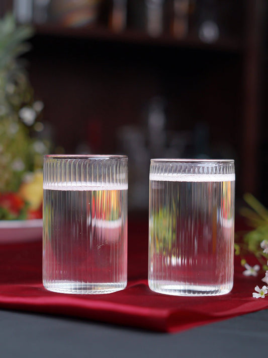 Thin Ribbed Clear Borosilicate Glasses - Borotech