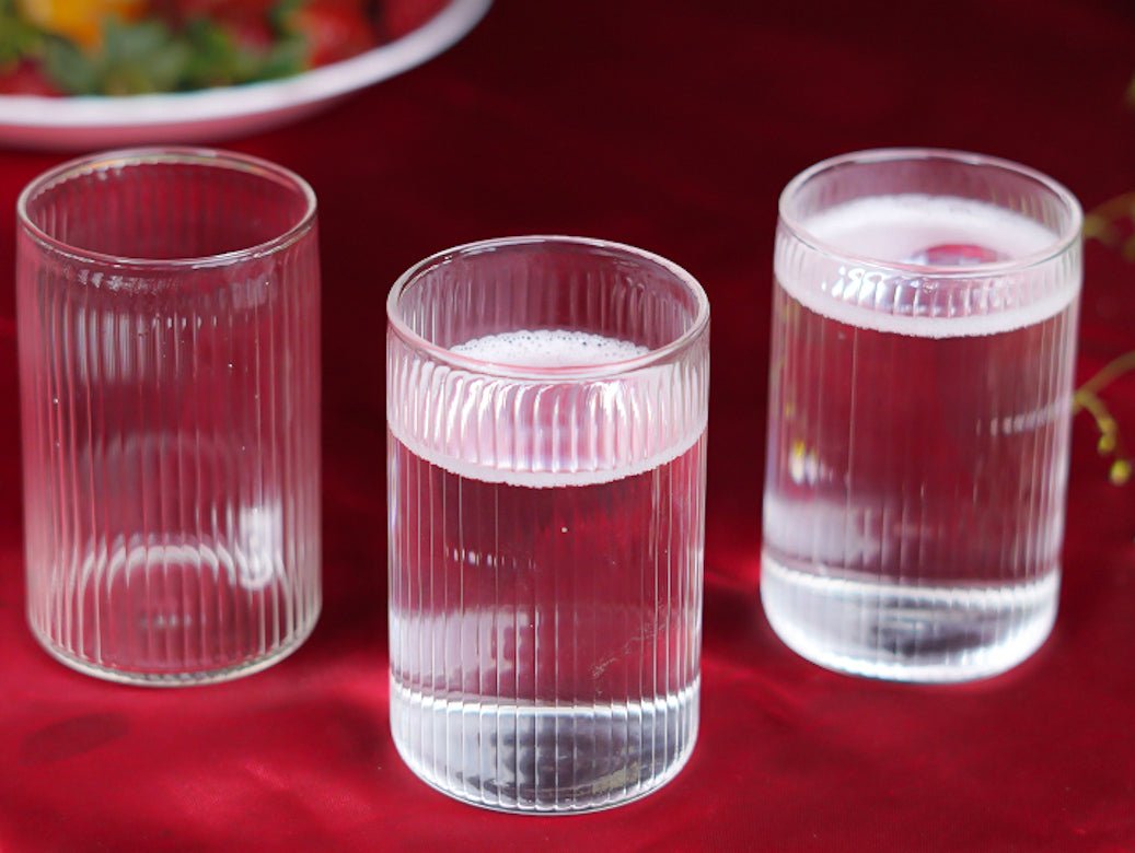 Thin Ribbed Clear Borosilicate Glasses - Borotech