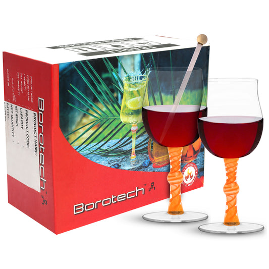 twisted frit wine glass
